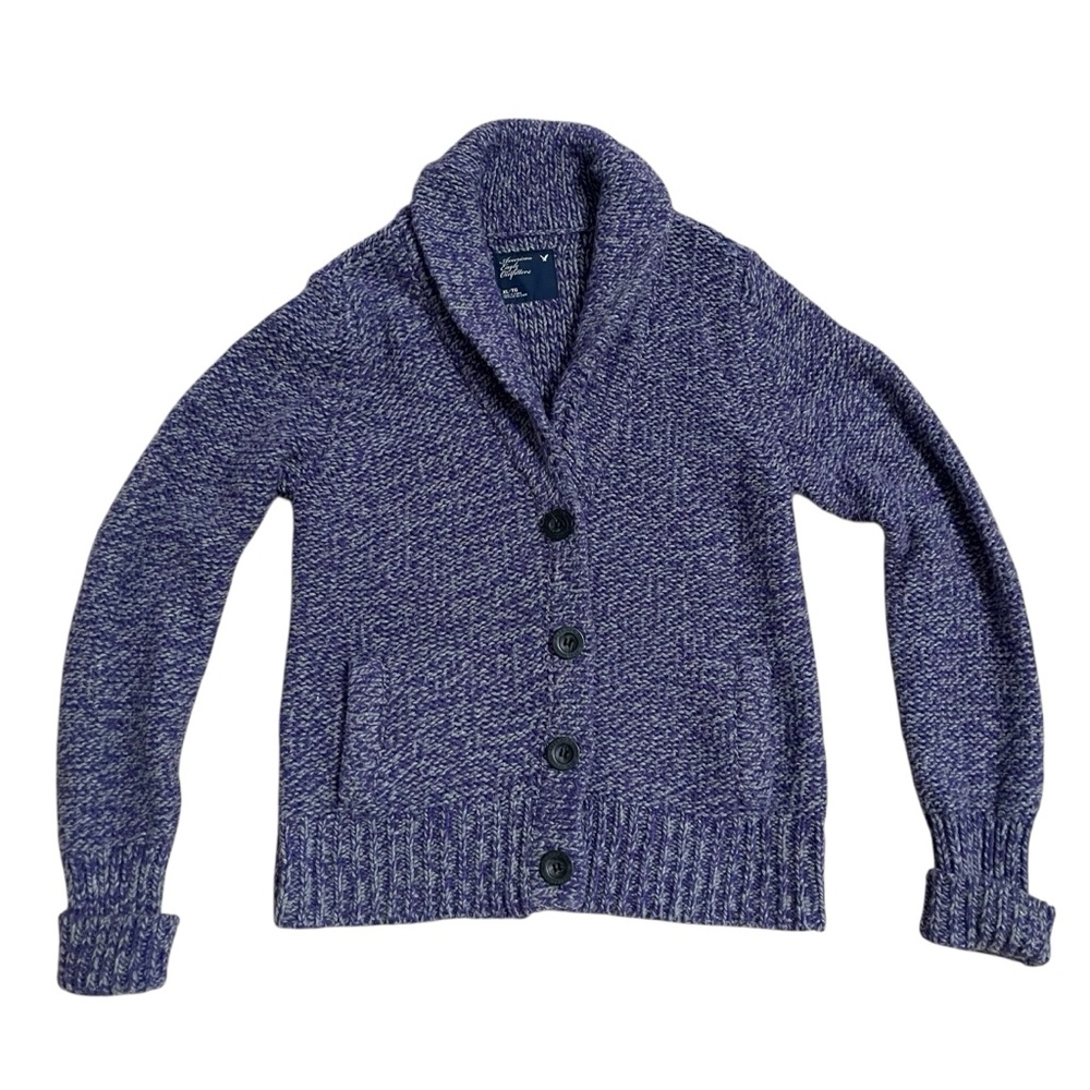 American Eagle Outfitters Navy Shawl Collar Cardigan - Picture 2 of 13